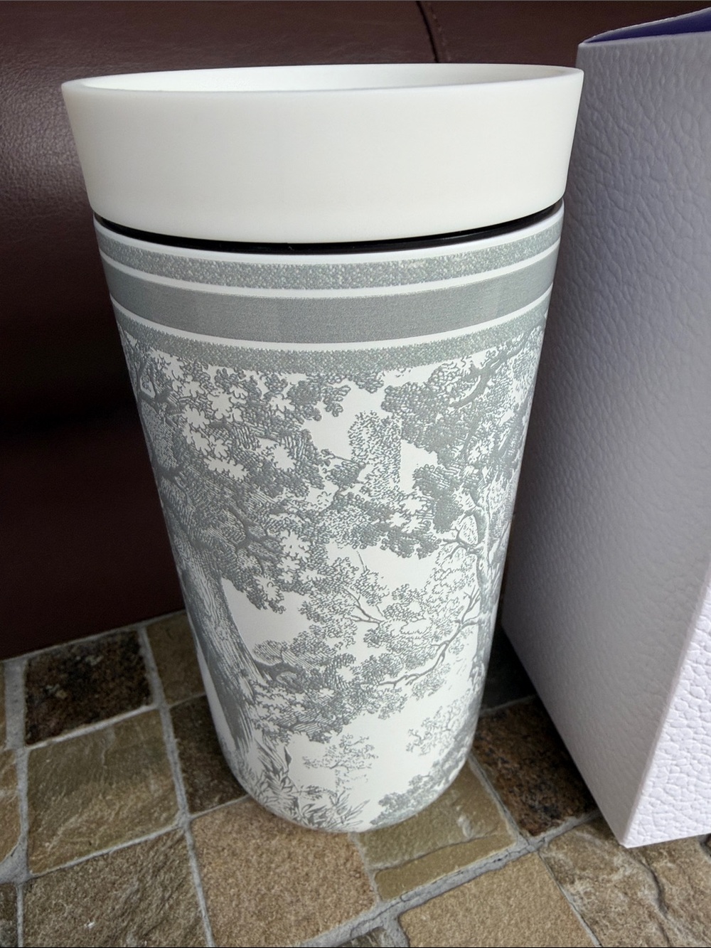 Dior Cream and Gray Toile Travel Mug - Picture 3 of 7